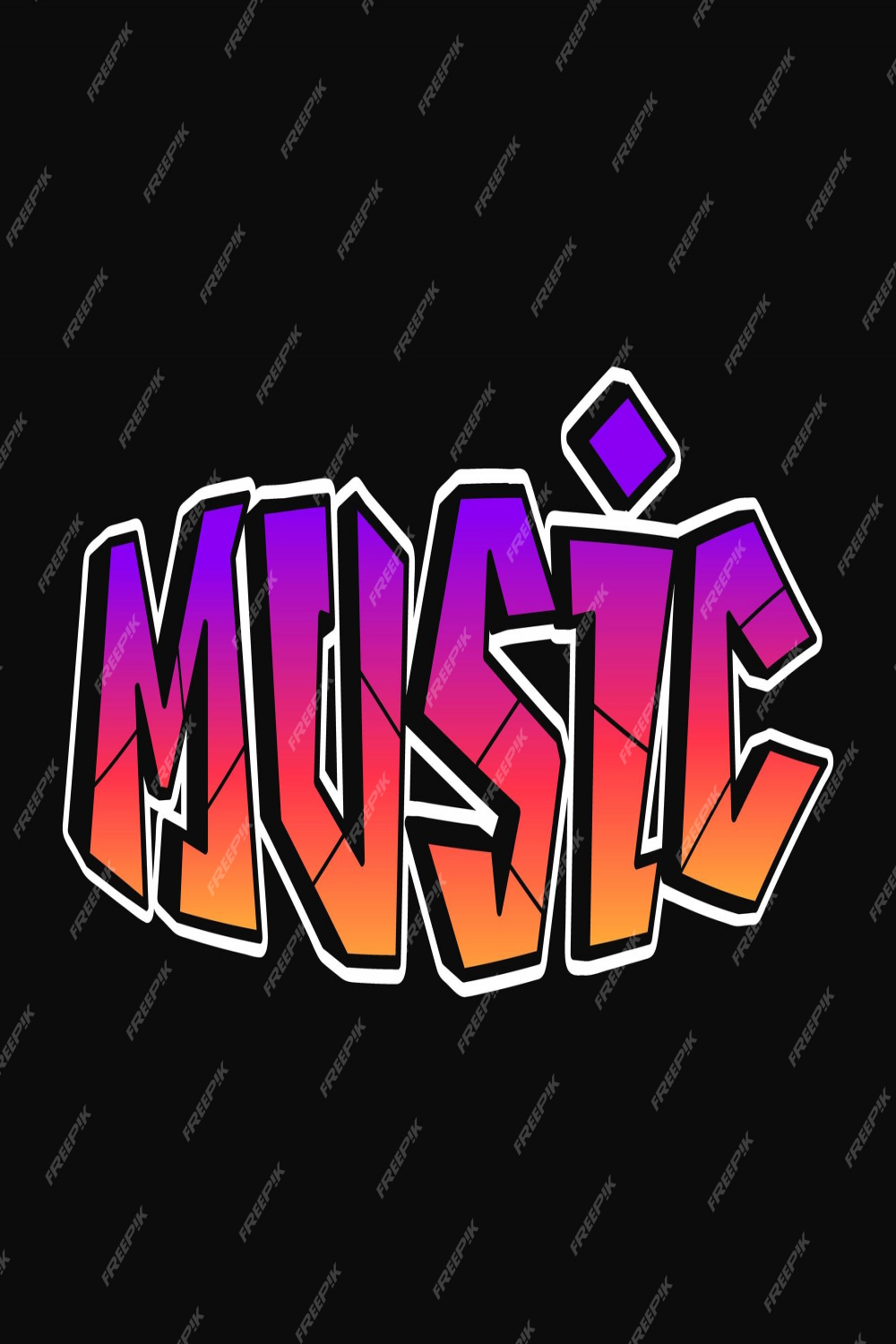 Premium Vector  Music word graffiti style letters