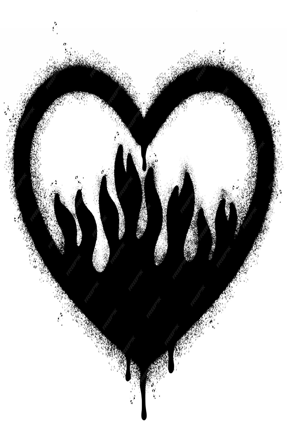 Premium Vector  Spray painted graffiti heart flame icon sprayed