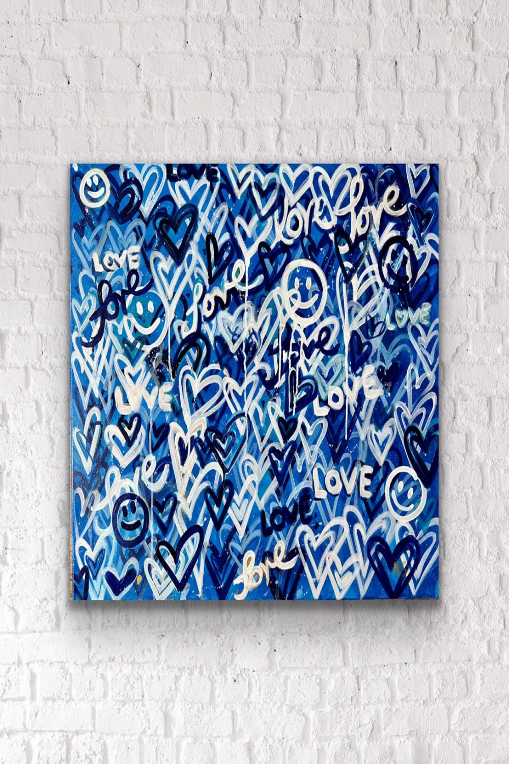 Preppy Navy Blue Drippy Heart Abstract. Trendy Pop Graffiti - Etsy