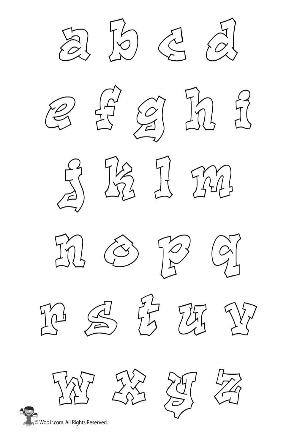 Printable Graffiti Bubble Letters Alphabet  Woo! Jr