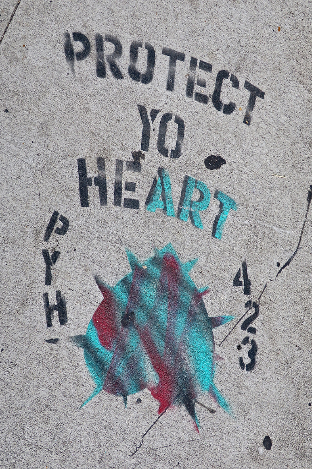 Protect Yo Heart, New York, NY  Stencil graffiti on a New Y  Flickr