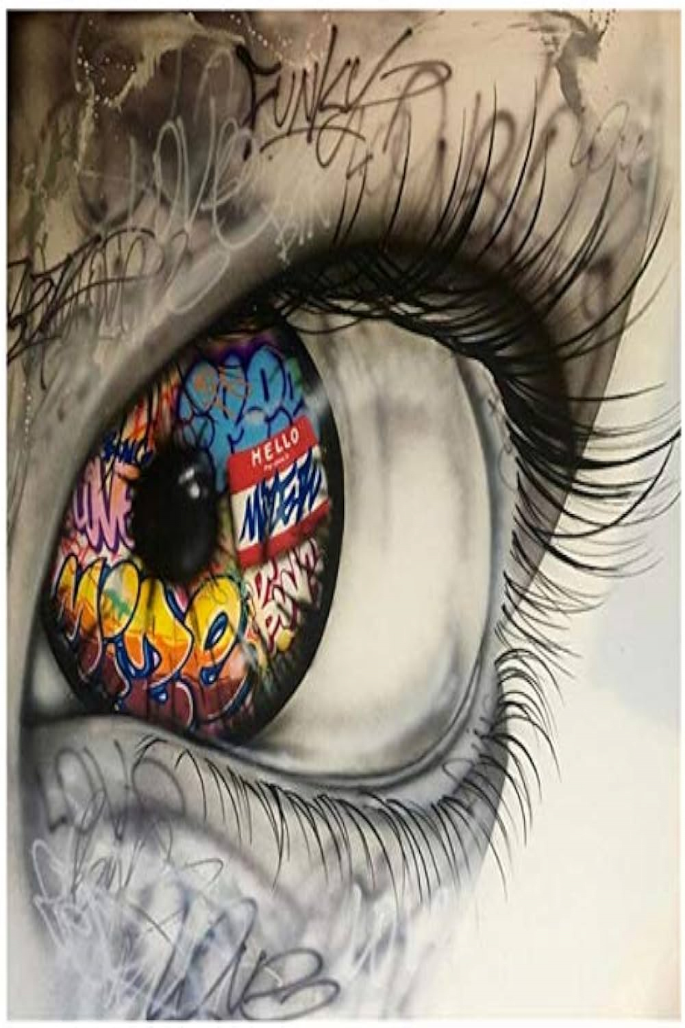 QSCTYG Poster Abstract Graffiti Eye Street Graffiti Canvas