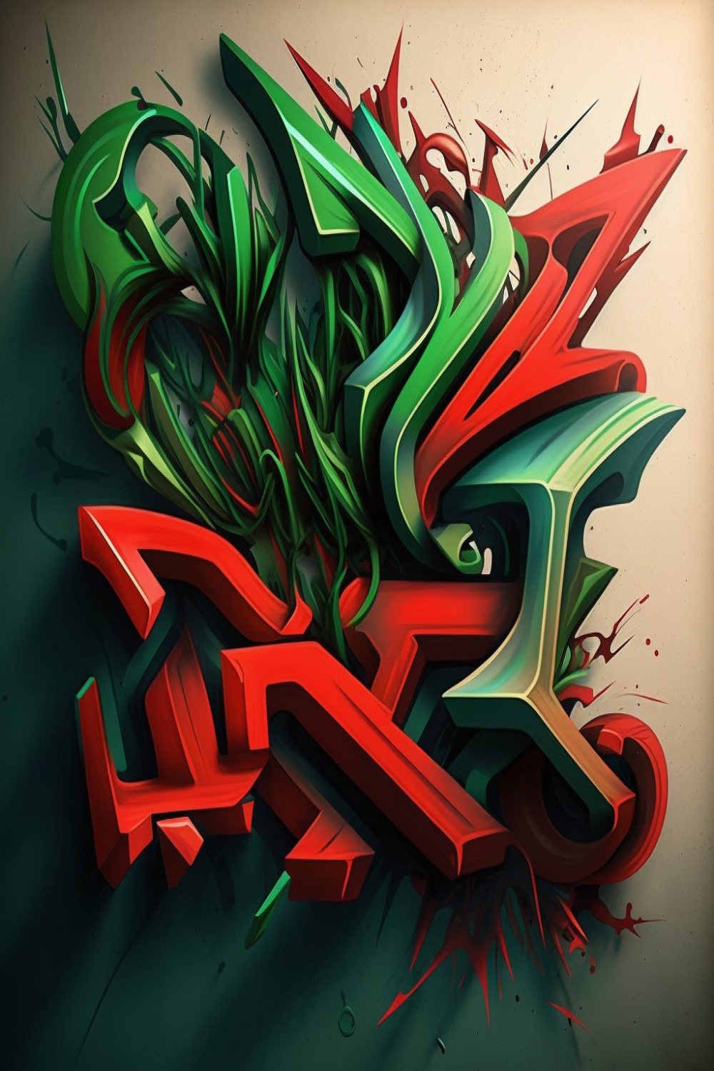 red and green wildstyle graffiti by maxier on DeviantArt