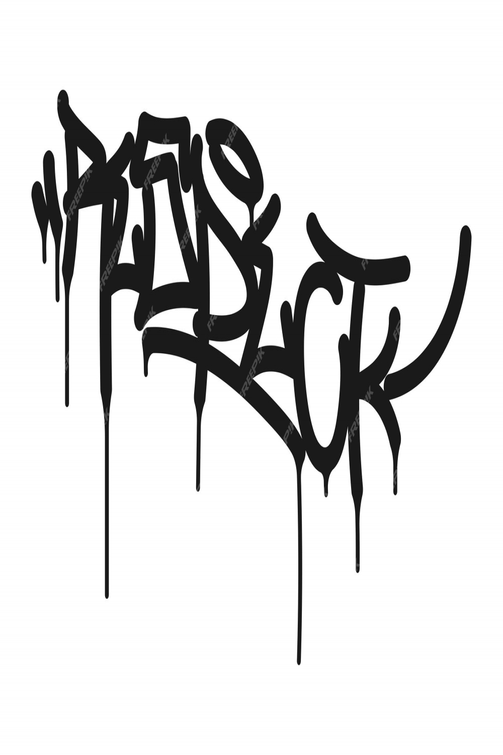 Respekt schwarze graffiti-tag-schriftzug-tinte tropft marker