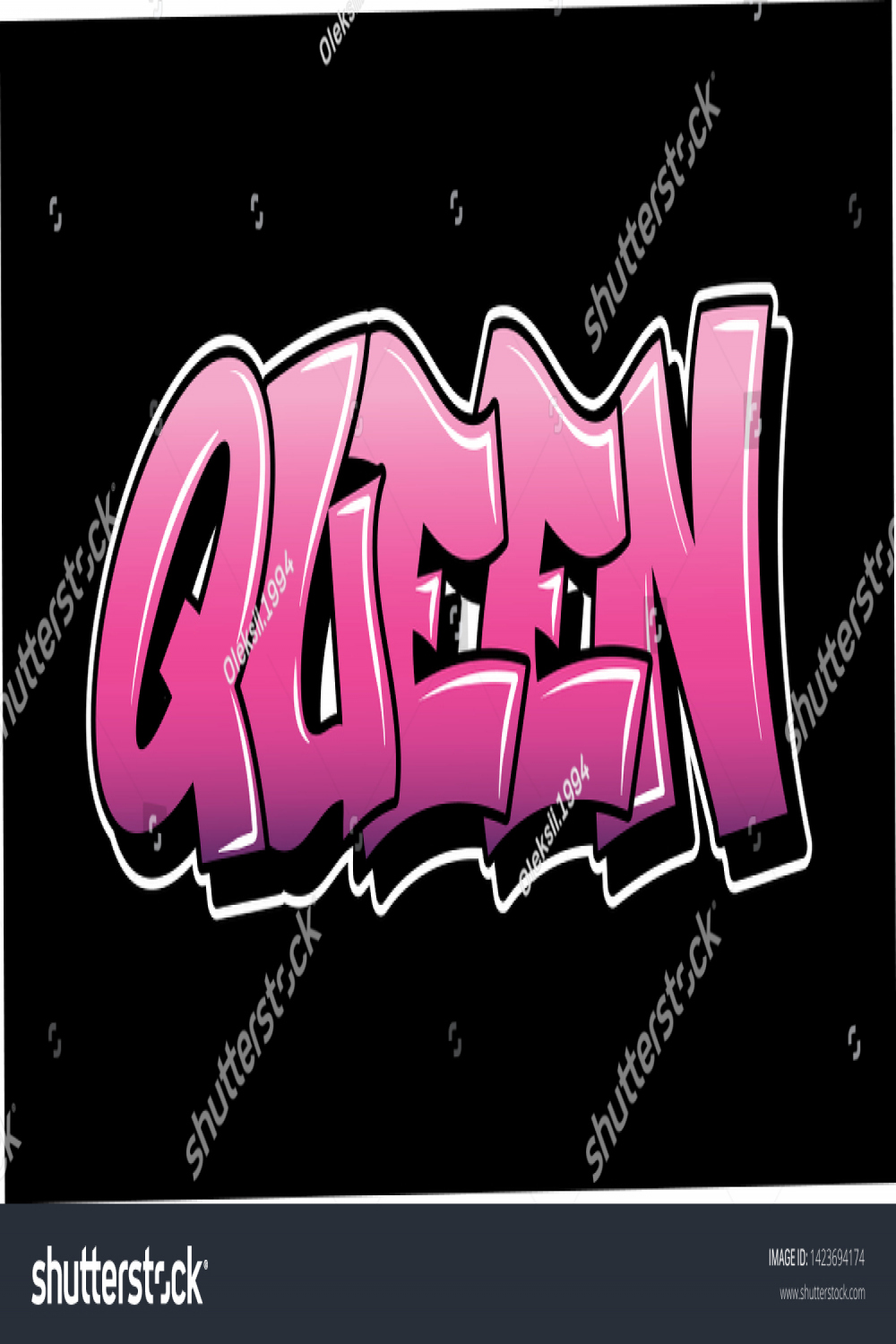 Rosa Aufschrift Queen Graffiti dekorative Buchstaben: Stock