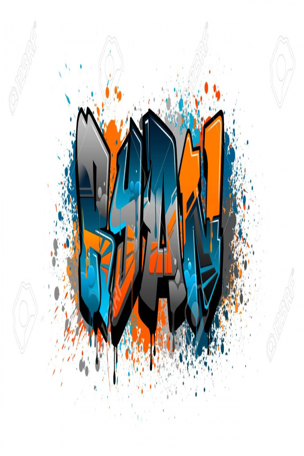 Ryan Name Text Graffiti Word Design Stock Photo, Picture and