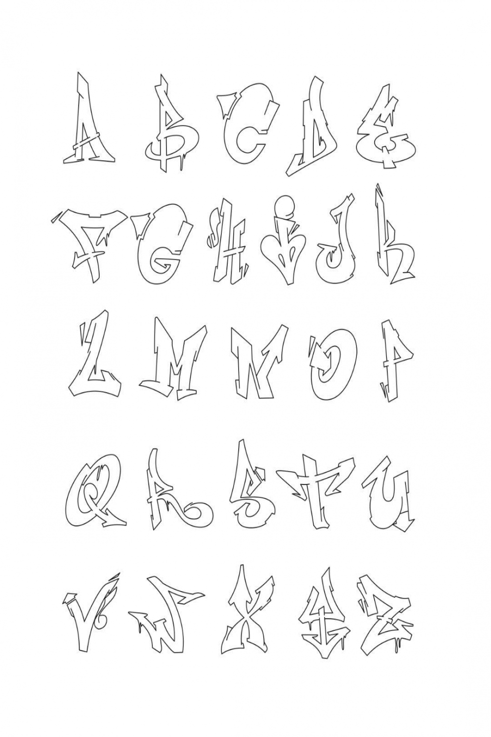 Semi-Wildstyle  - Graffiti Alphabet Procreate Brushset - Graffiti