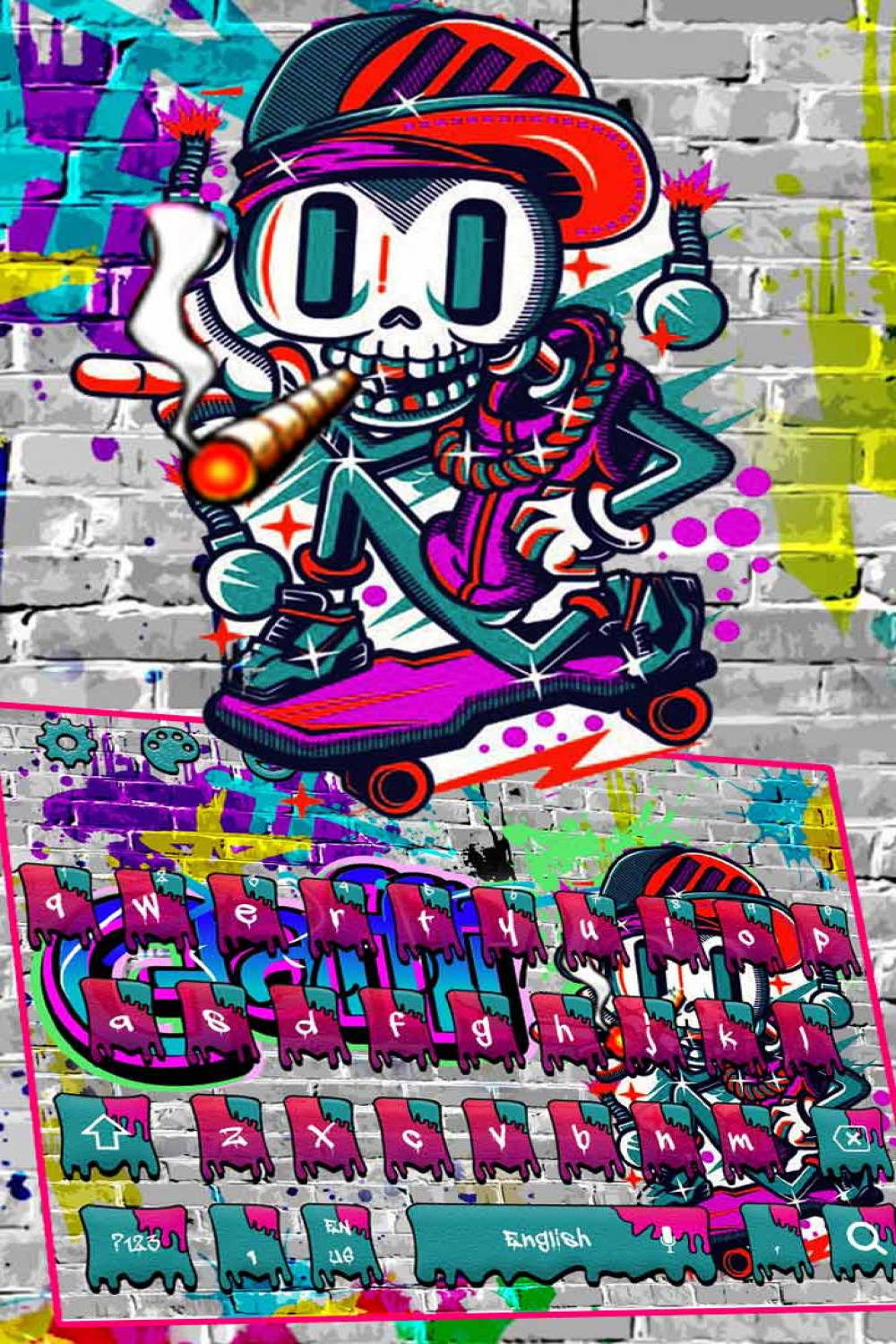 Smoke Graffiti Skull Keyboard Theme:Amazon