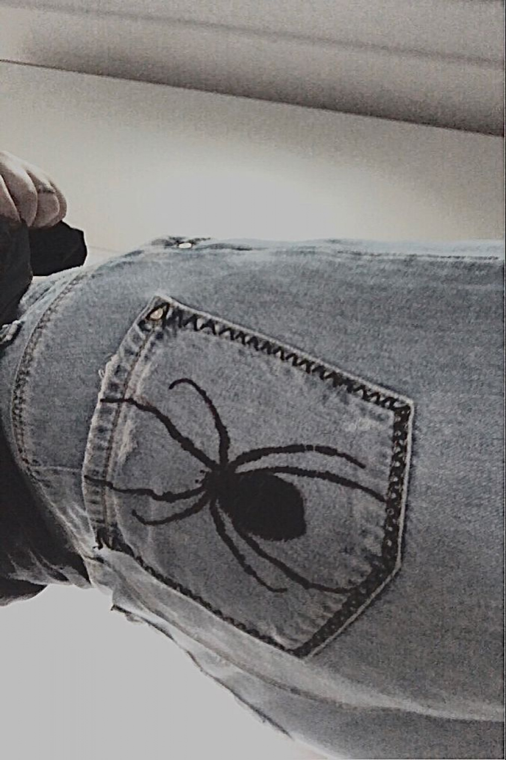 spider sewed jeans  Custom jeans diy, Painted clothes diy, Bleach