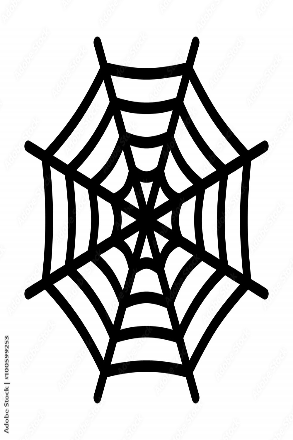 Spider web (spiderweb) line art icon for apps and websites Stock