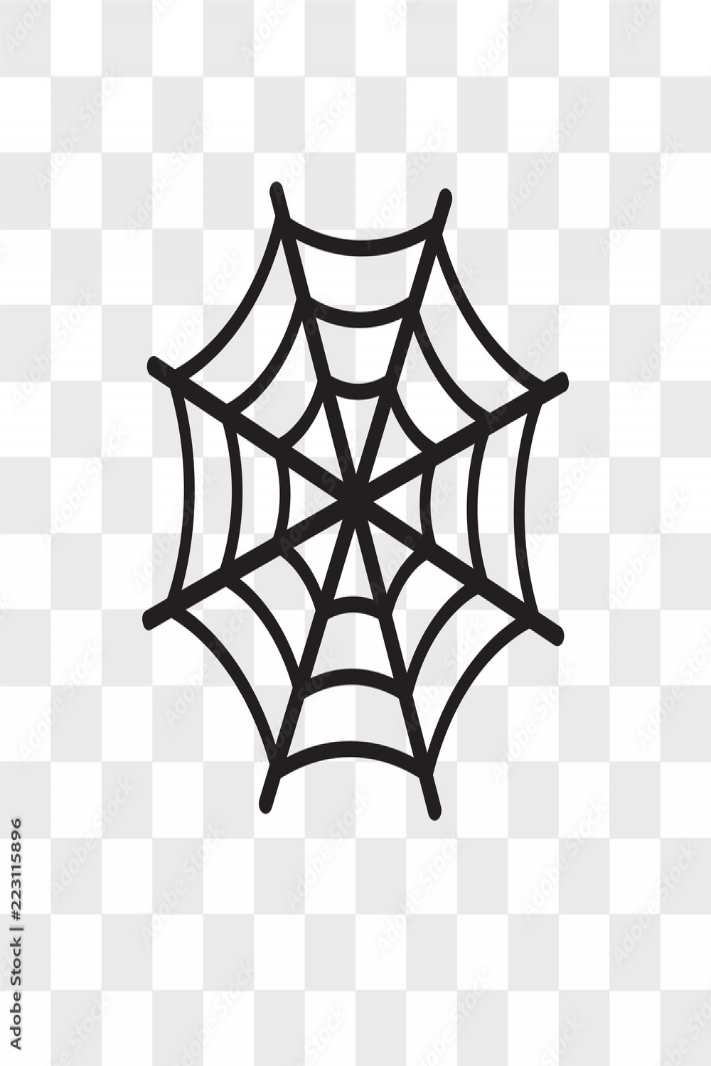 Spider web vector icon isolated on transparent background, Spider