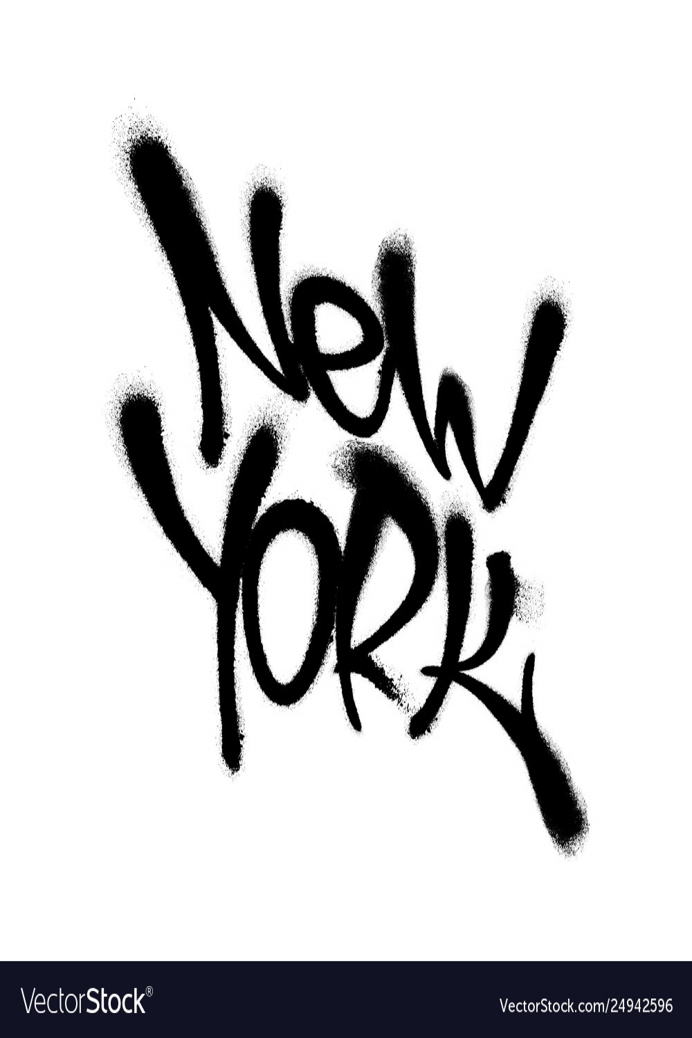 Sprayed new york font graffiti with overspray Vector Image