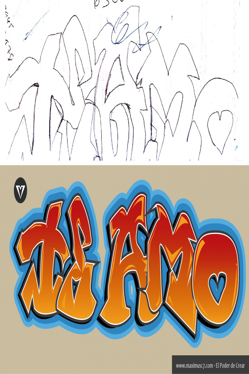 Te Amo / I Love You  Graffiti Digital  Tipos de letras graffiti