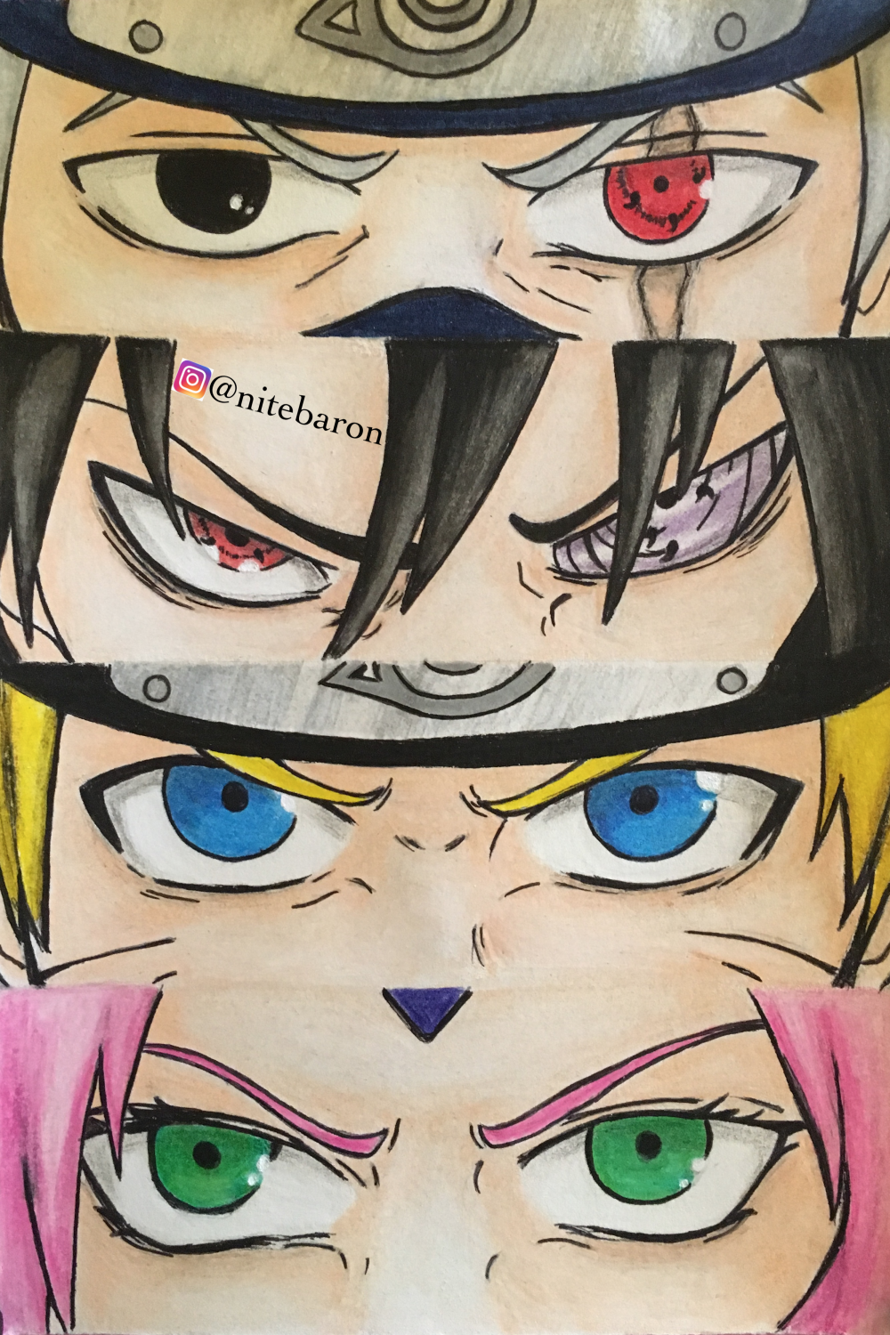 Team  eyes drawing : r/Naruto