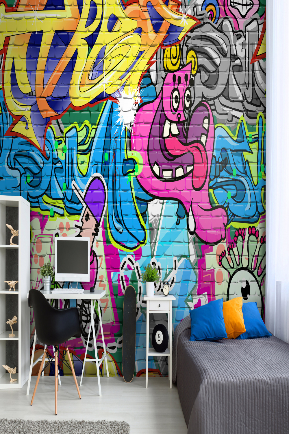 Teenage Room Graffiti Wandbild Abstraktes Wandbild Graffiti - Etsy