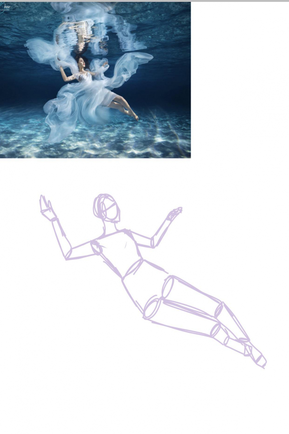 this is my attempt at drawing someone underwater and its looking