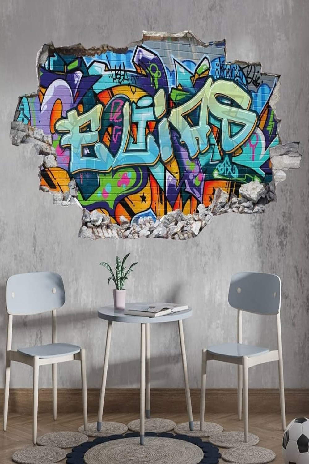 tjapalo® p D Wall Tattoo Graffiti Name Wall Sticker Children