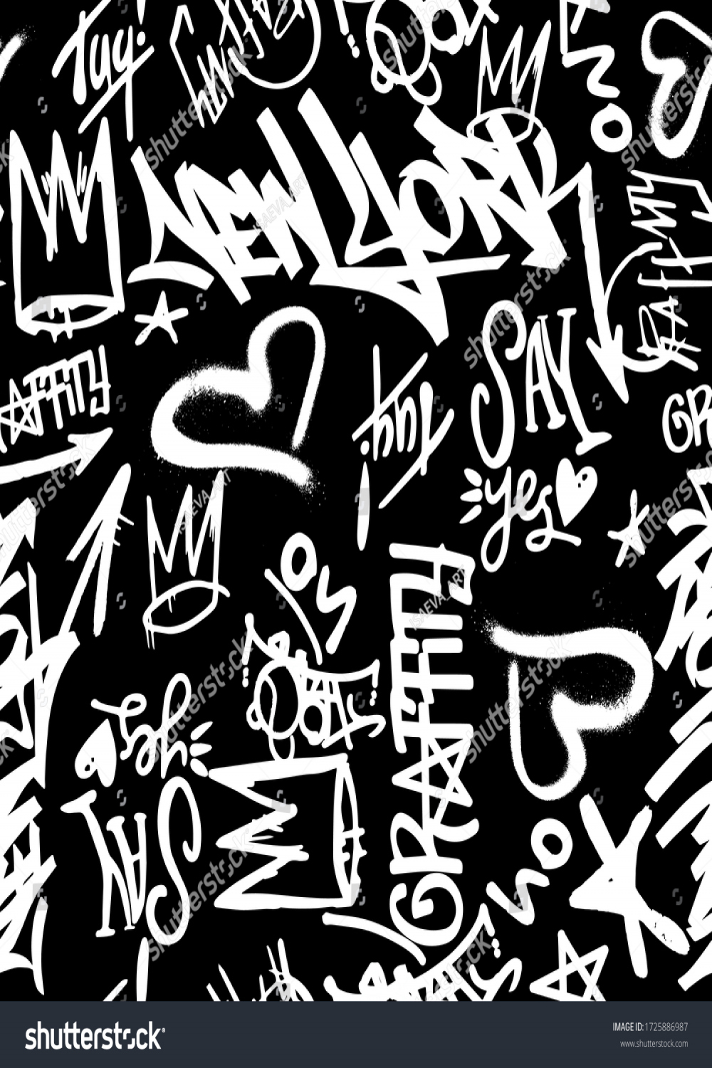 Vector Graffity Tags Seamless Pattern On: เวกเตอร์สต็อก (ปลอดค่า