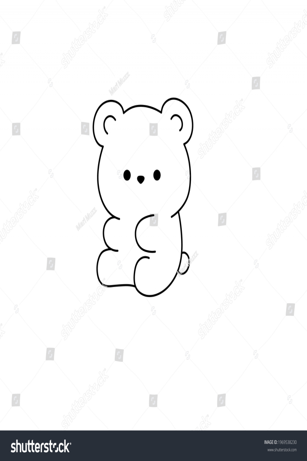 Vector Isolated Cute Cartoon Tiny Bear Stock Vector (Royalty Free