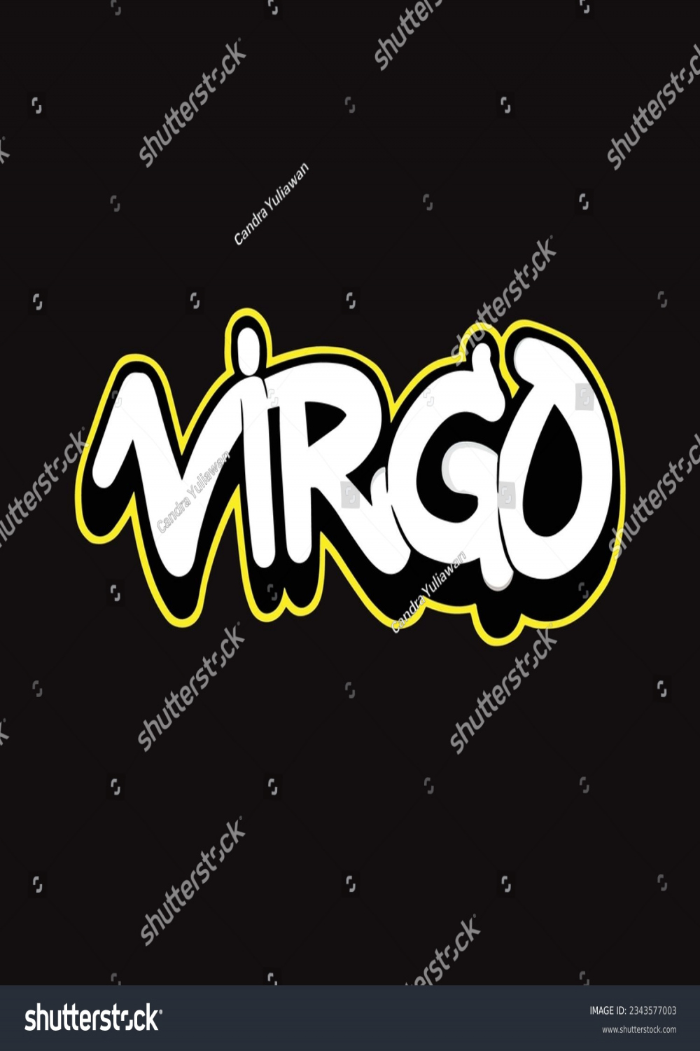 Virgo Zodiac Sign Graffiti Vector Illustration Stock Vector