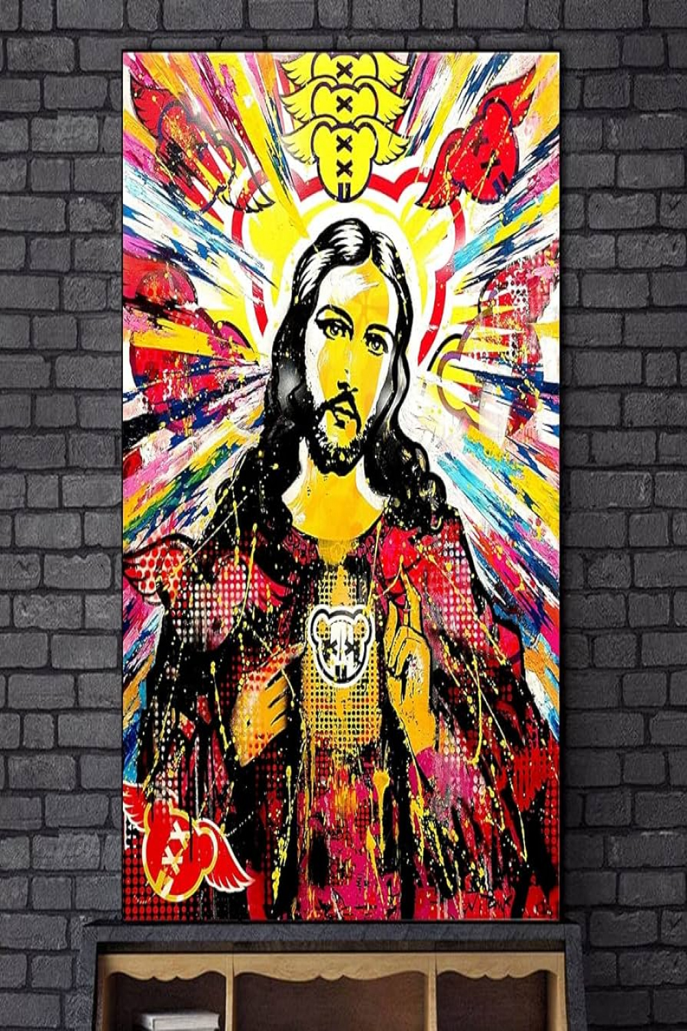 Wall Pictures  x  cm without Frame Abstract Graffiti Jesus on