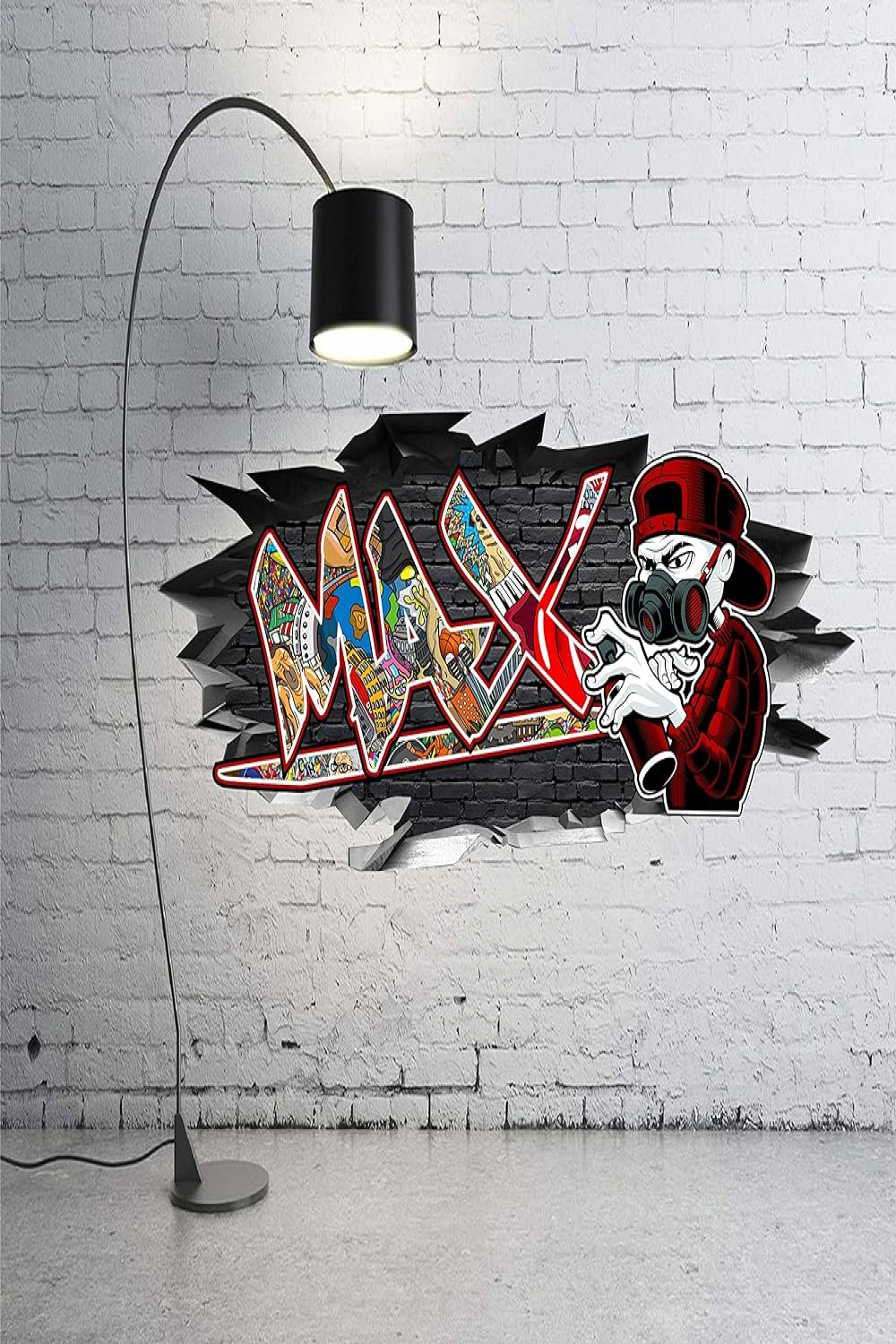 Wall Tattoo Name Max Sticker Graffiti Sprayer Wall Picture Sticker