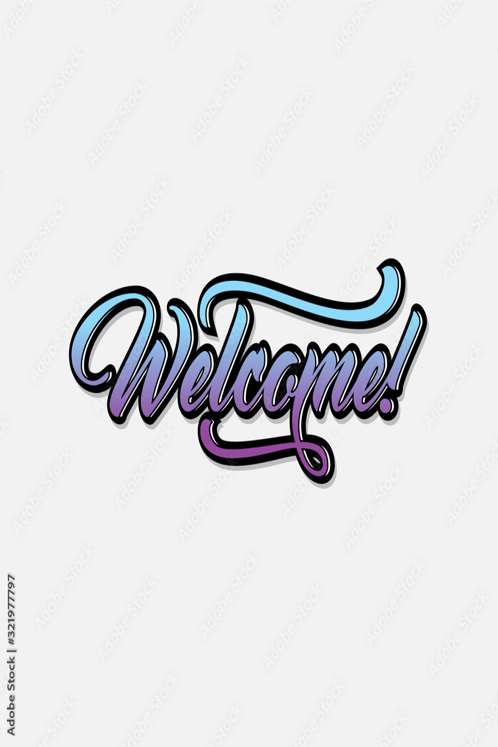 Welcome letters graffiti style