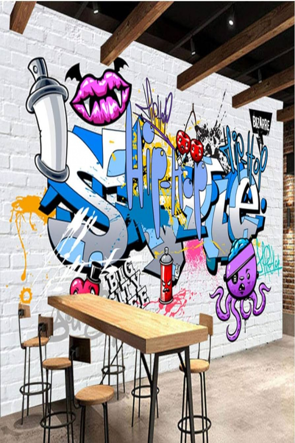 Wffmx Custom D Wall Mural Wallpaper Street Art Graffiti Cartoon