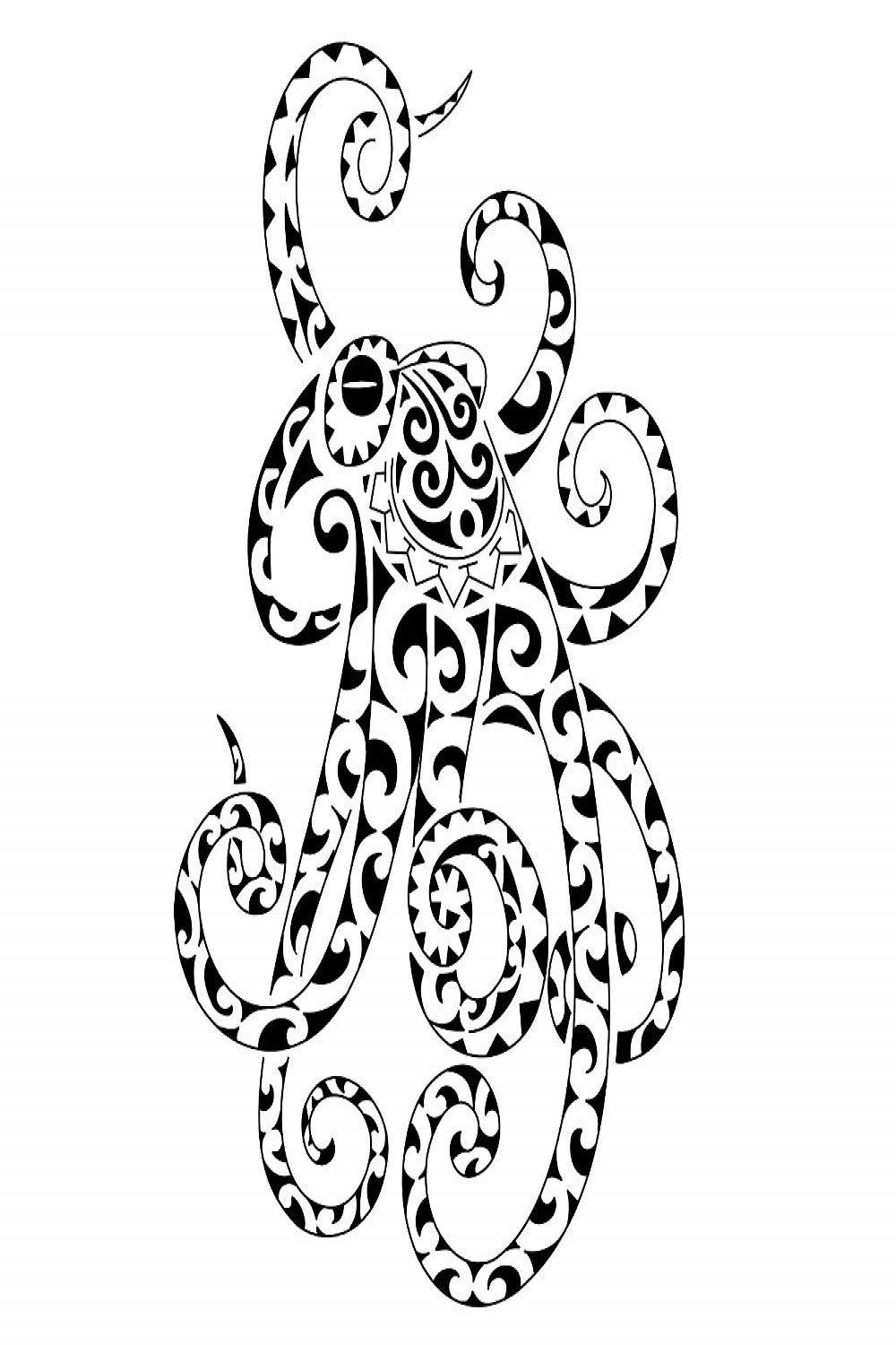 Wheke (Octopus) wheke octopus original Polynesian tattoo design