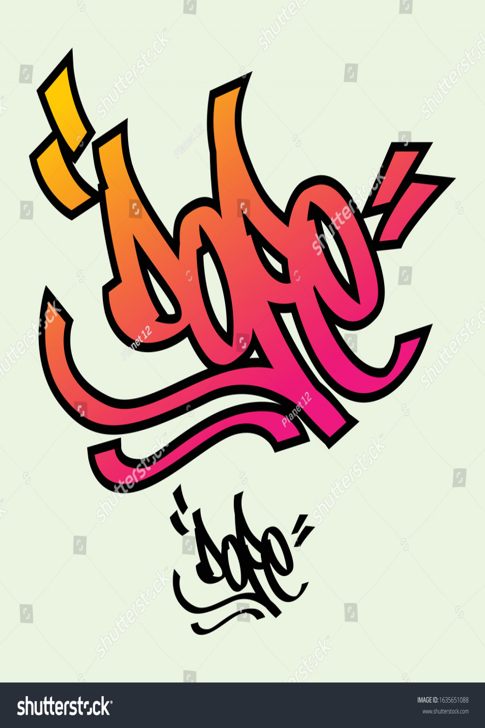 Word Dope Graffiti Style Lettering Stock Vector (Royalty Free