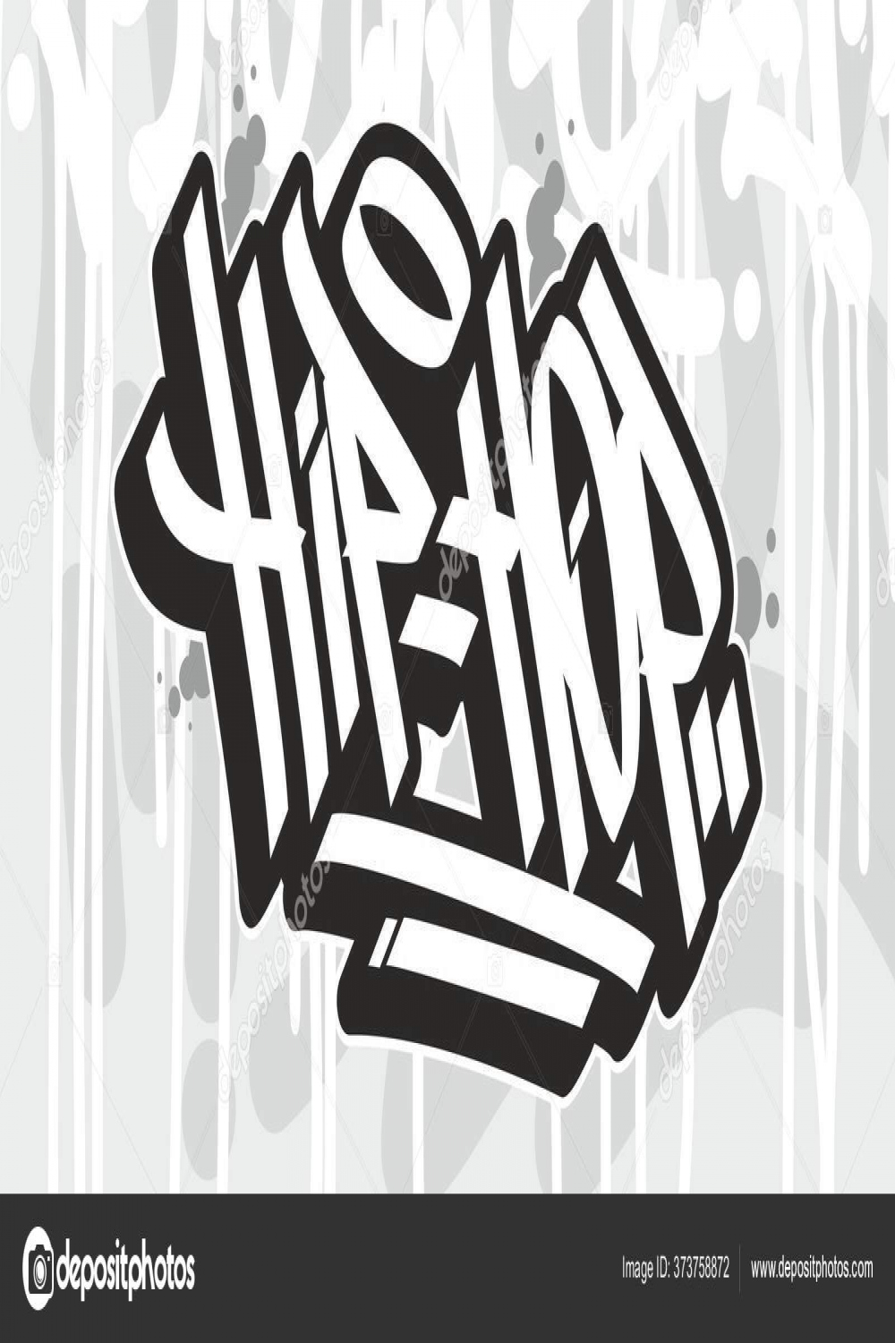 Word Hip Hop Graffiti Stil Typografie Kunst Stock-Vektorgrafik von