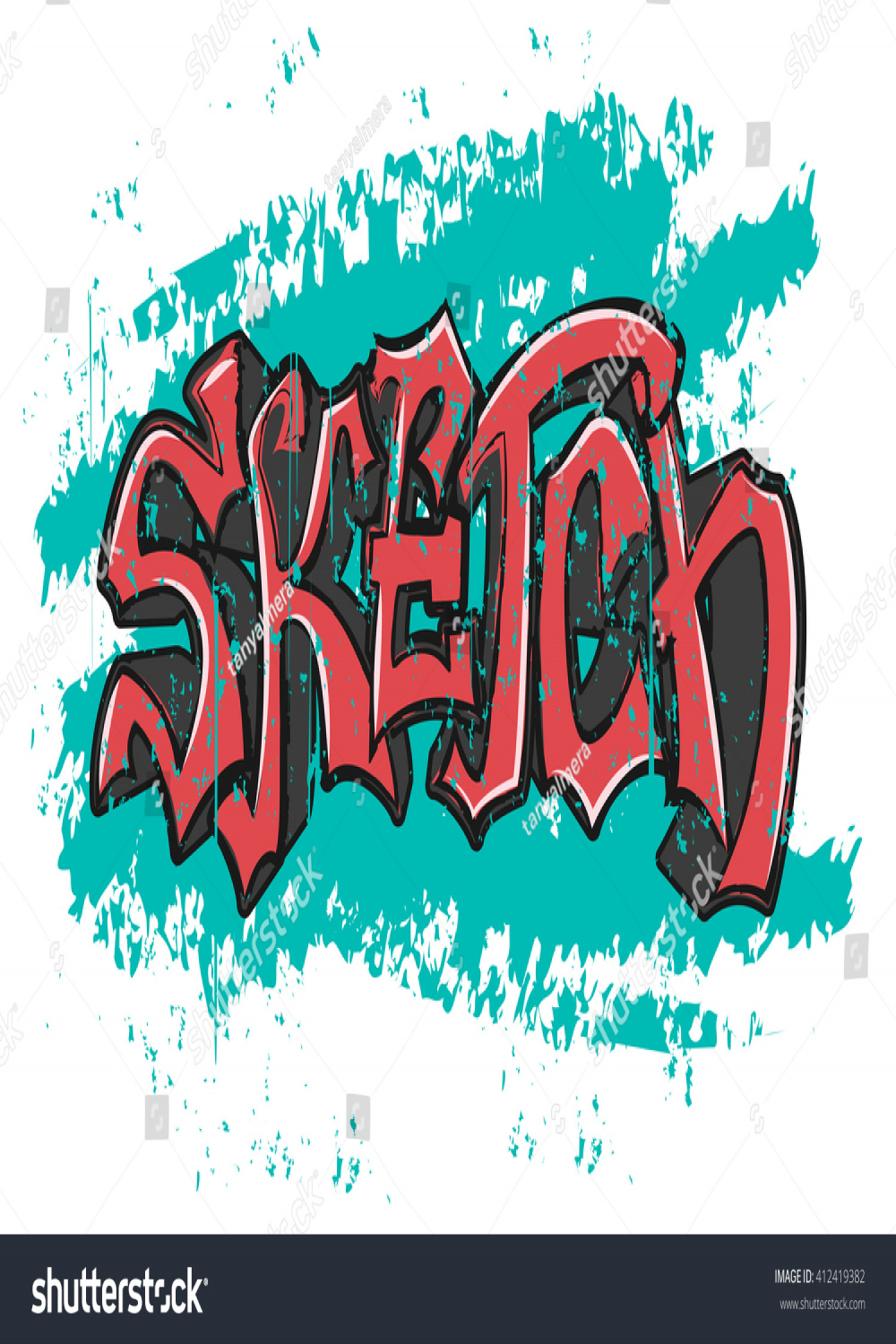 Word Sketch Style Urban Graffitigraphic Design Stock Vector