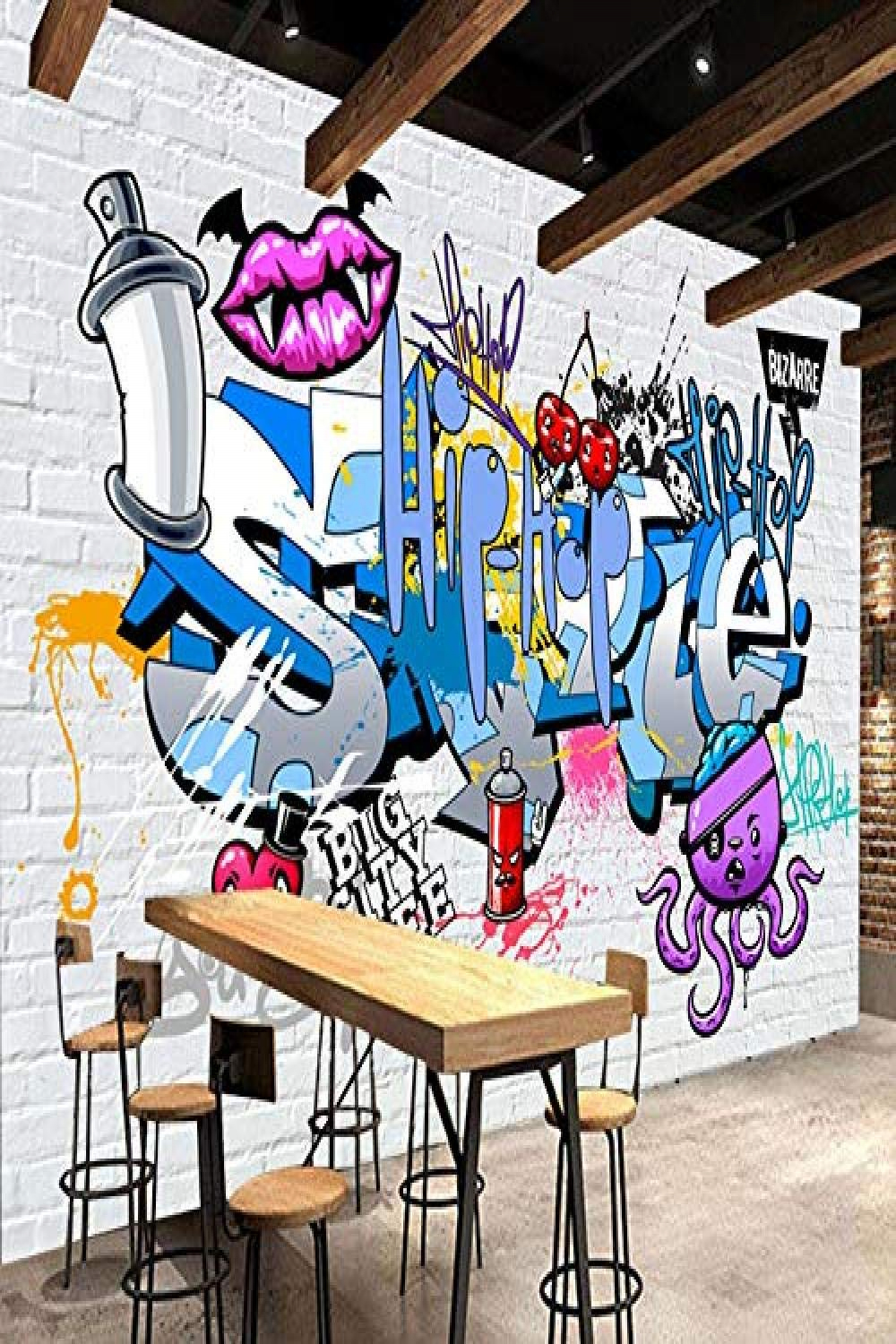 XHXI D Wandbild Tapete Street Art Graffiti Cartoon handgemalte Stil  Backsteinmauer Hintergrund DekoMehr anzeigen XHXI D Wandbild Tapete  Street Art