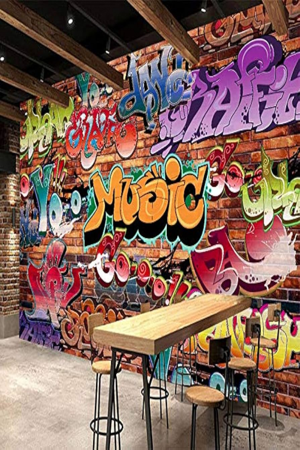 XZCWWH Custom D Wall Pictures Modern Creative Graffiti Wallpaper