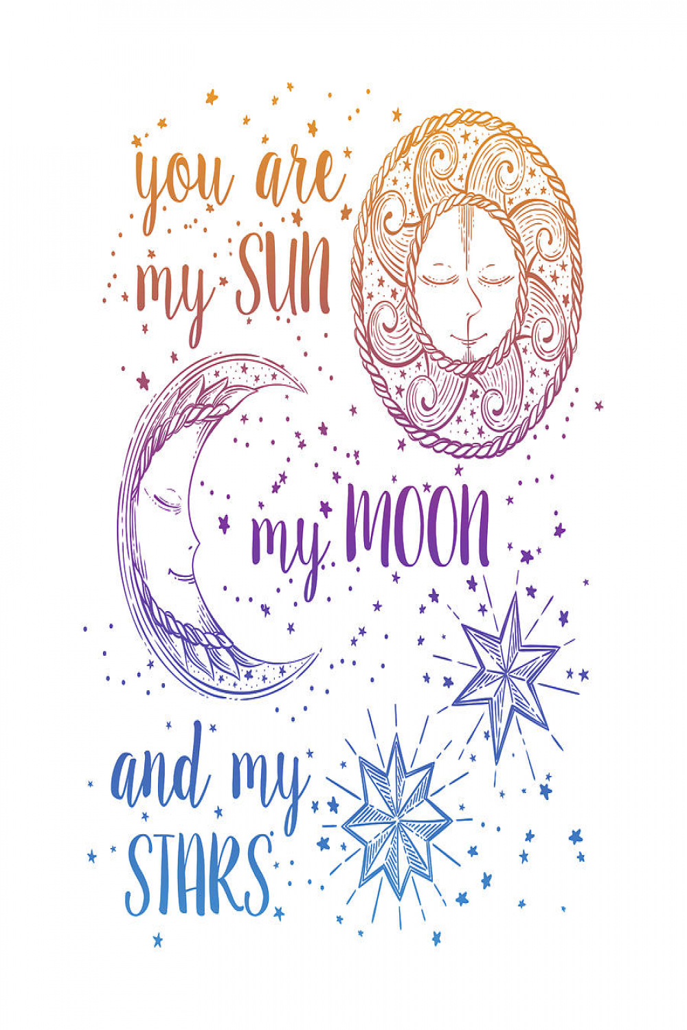 You Are My Sun Moon And Stars by Little Bunny Sunshine