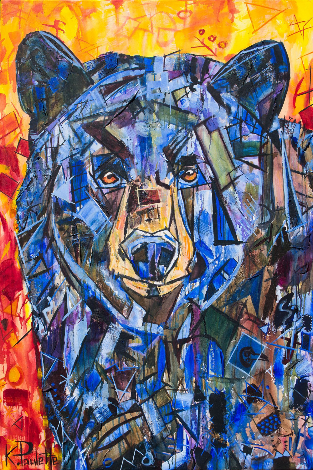 Abstract Bear Painting Modern Animal Art - Kent Paulette