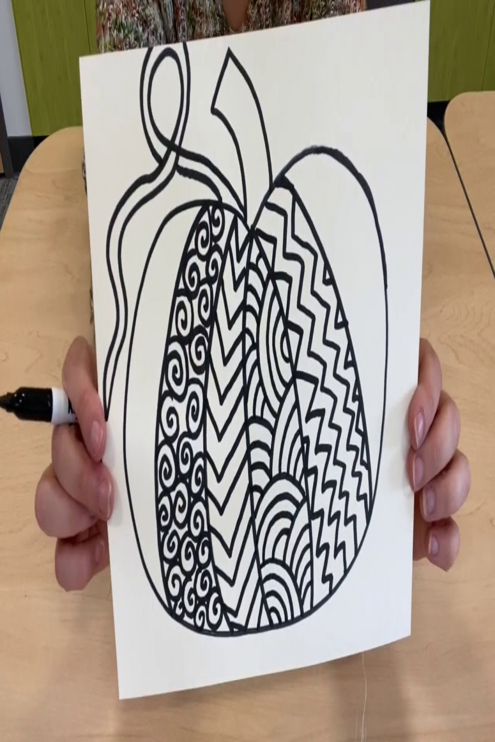 Art Lesson - Pumpkin Zentangle