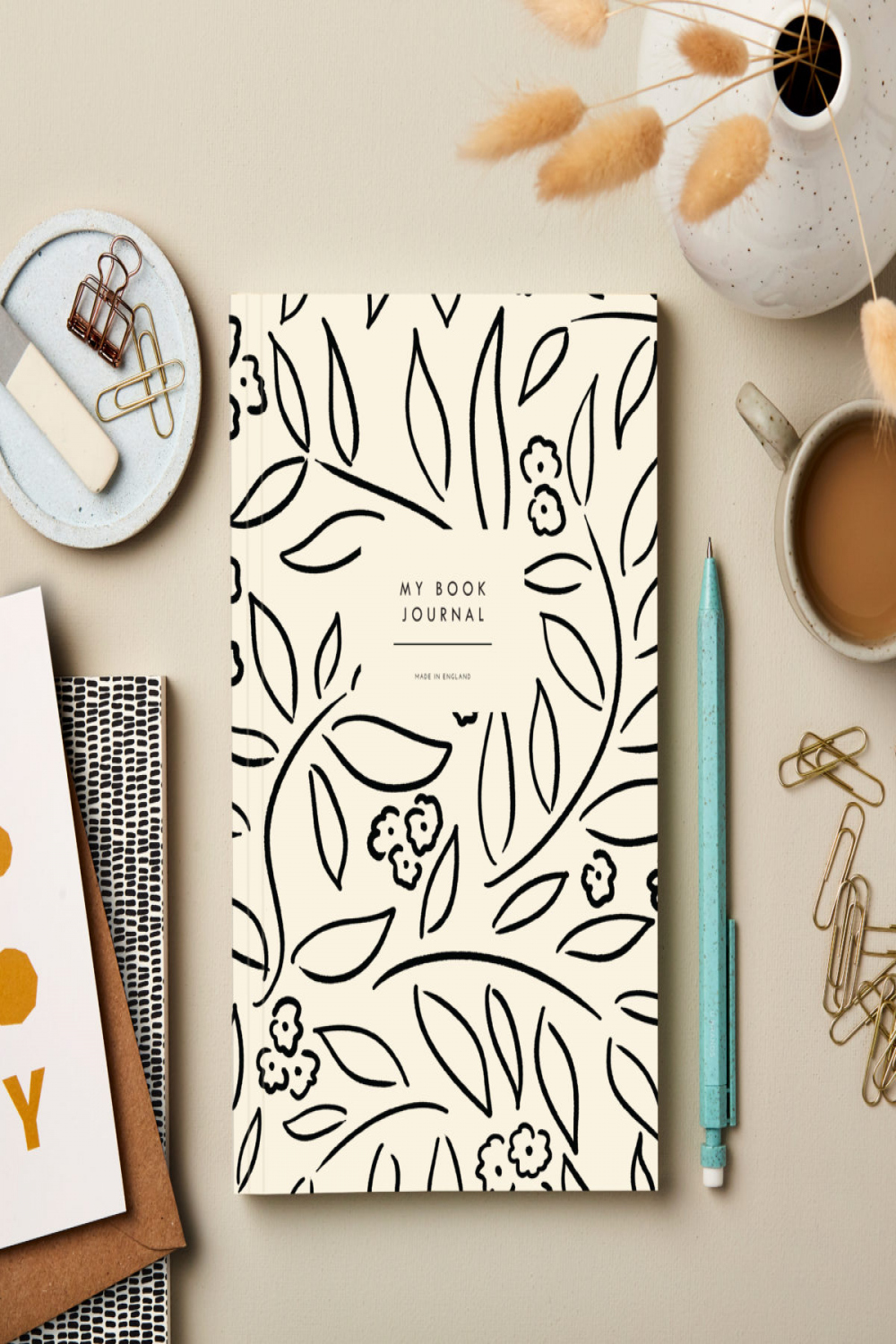 Book Journal - Botanical line drawing Cover design