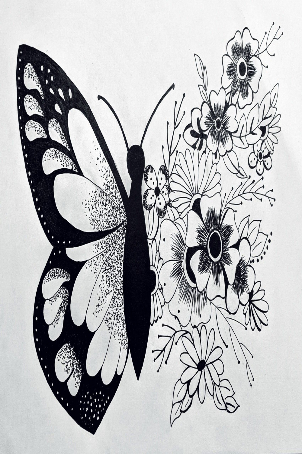 butterfly and flowers