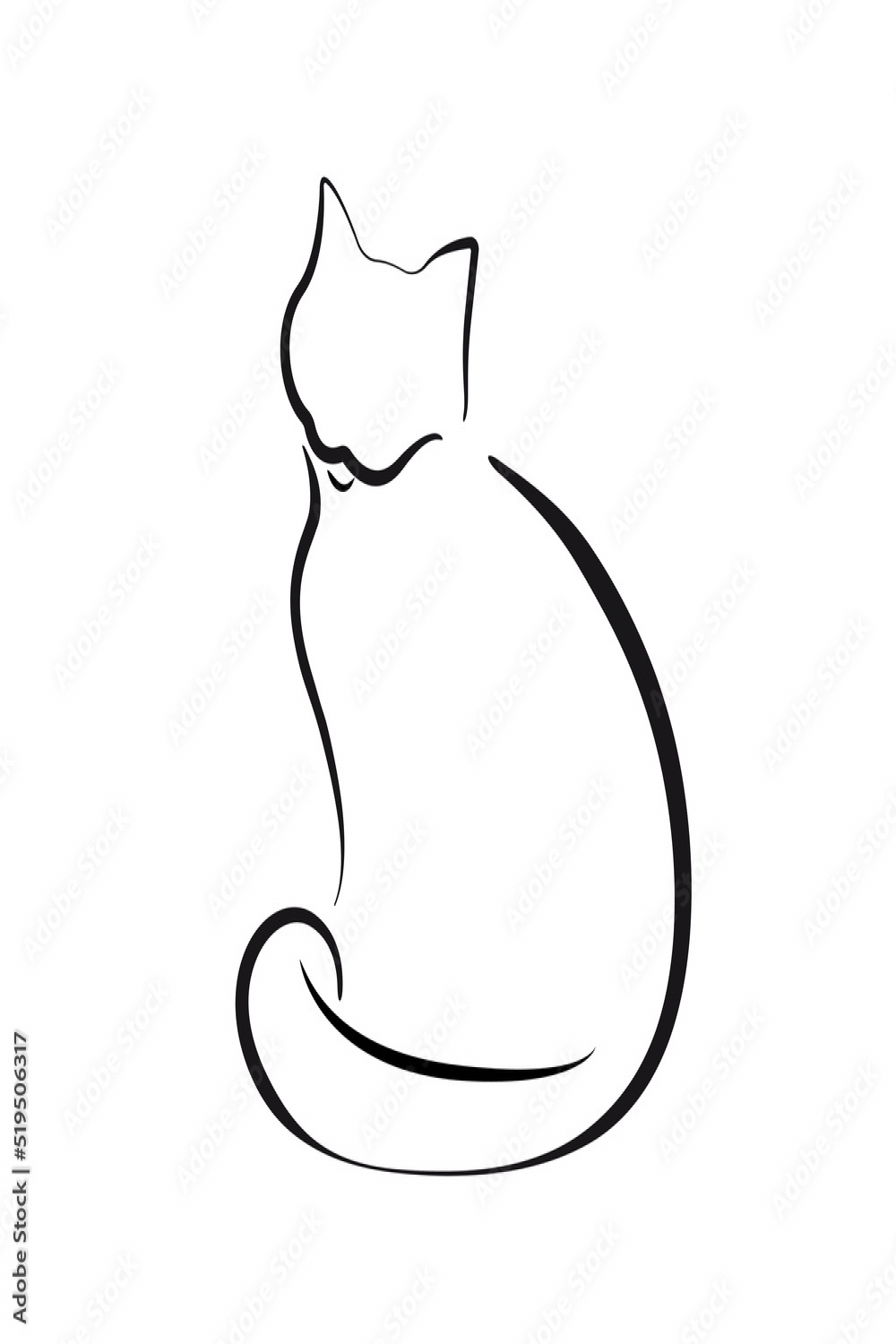 Cat Line Art Drawing