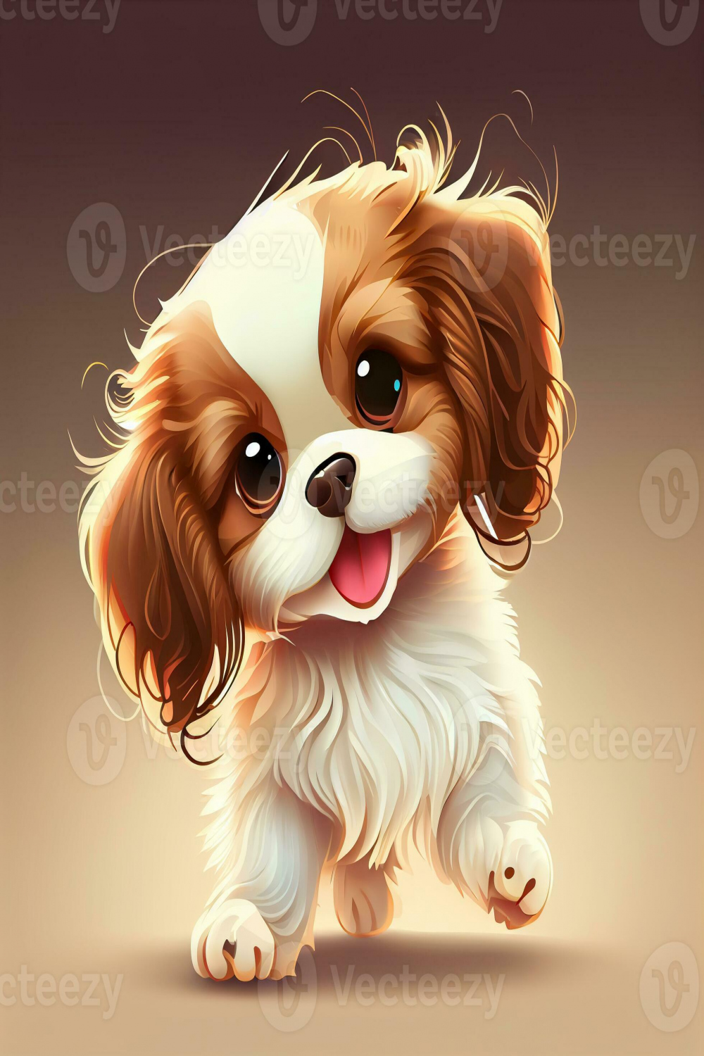 Cocker Spaniel dog digital art cartoon drawing