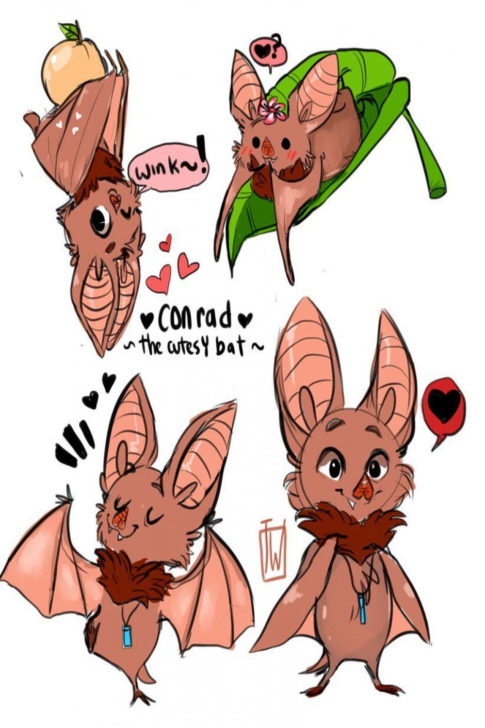 Conrad The Cutesy Bat by temporaryWizard  Bat art, Cartoon bat