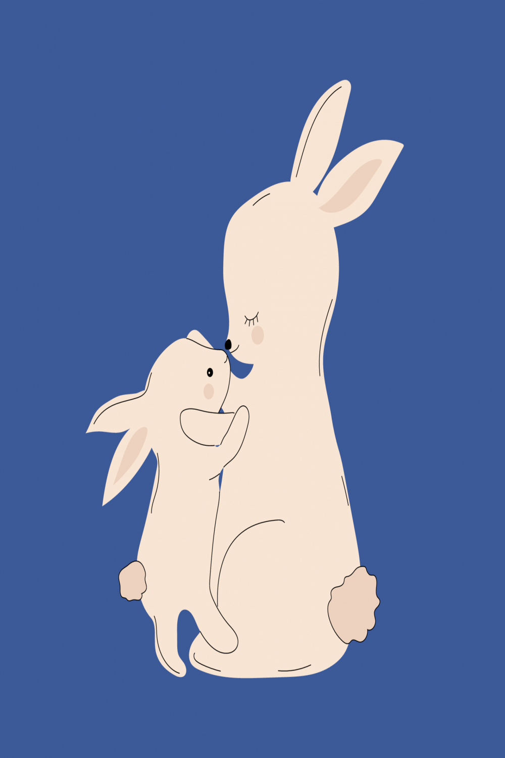 cute rabbits, mom and baby. Mascot 03