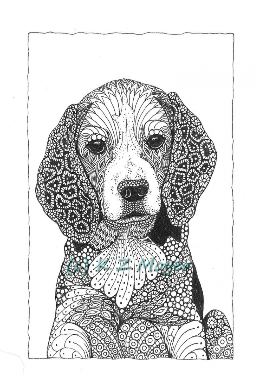 Domestic and Wild Zentangle Animal Portraits  Zentangle drawings