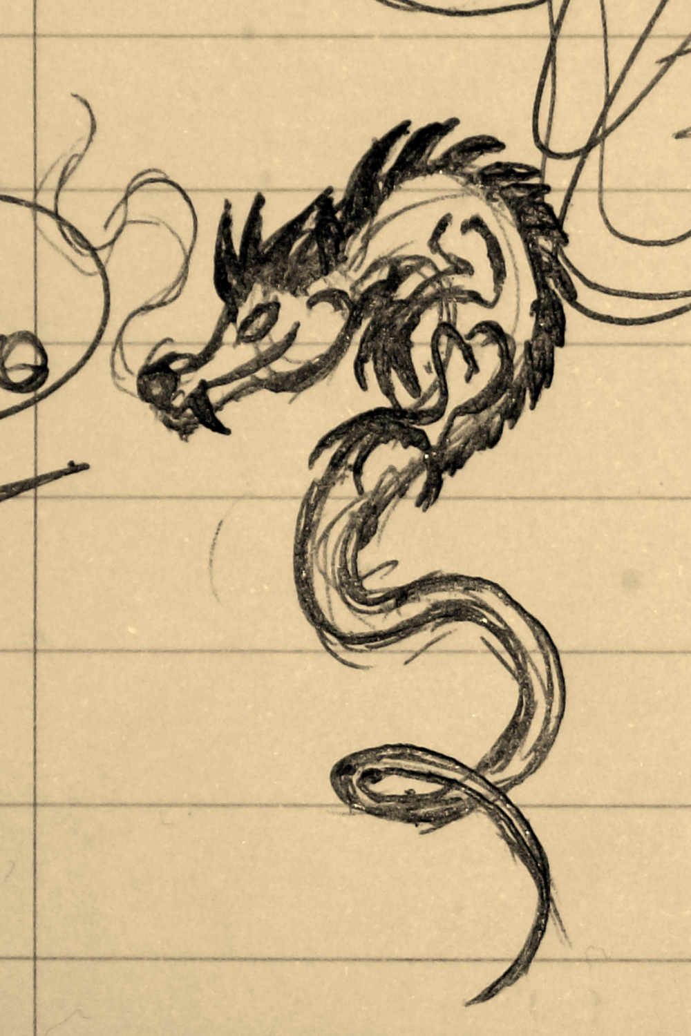 Dragon Doodle - Pen  Easy dragon drawings, Dragon sketch, Art