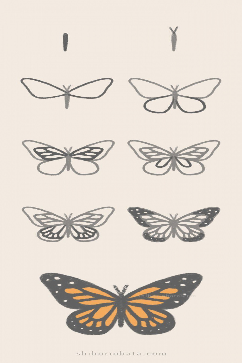 Easy Butterfly Drawing Ideas  Butterfly art drawing, Easy