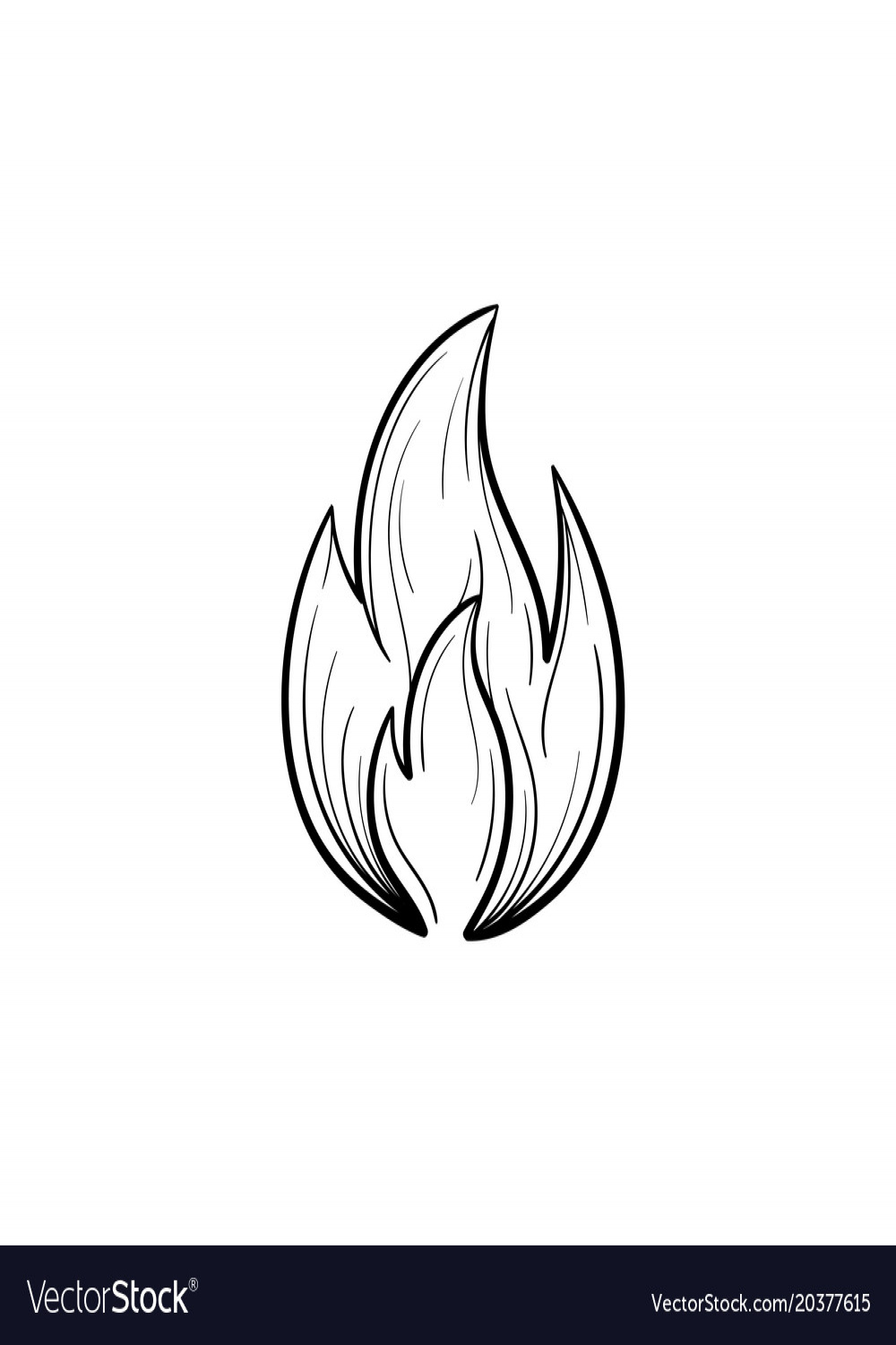 Fire flame hand drawn sketch icon Royalty Free Vector Image