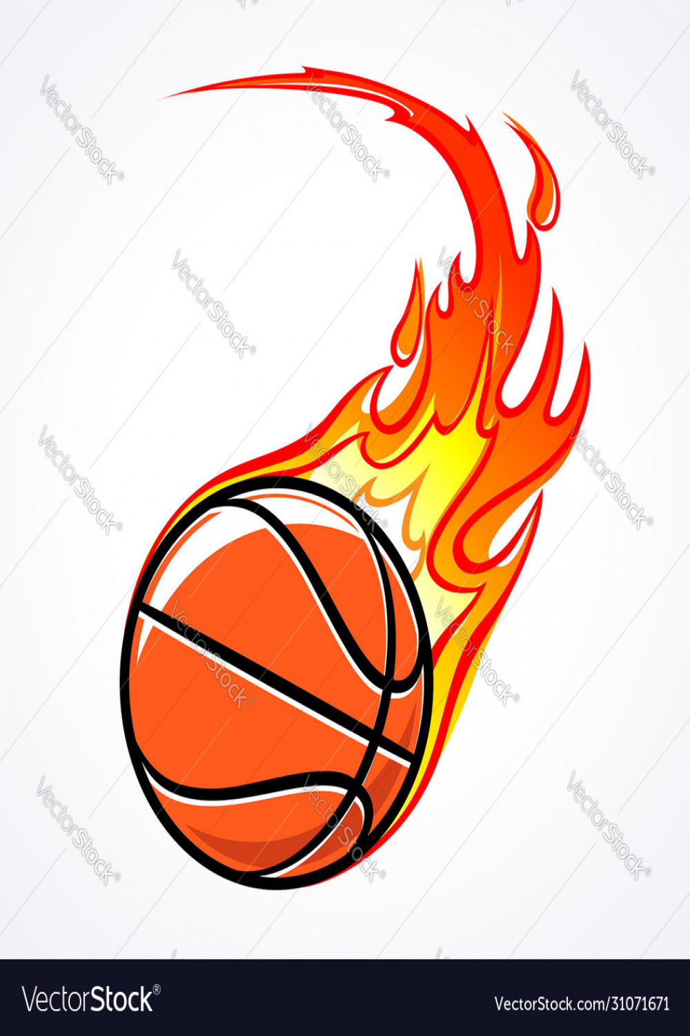 Flaming basketball Royalty Free Vector Image - VectorStock