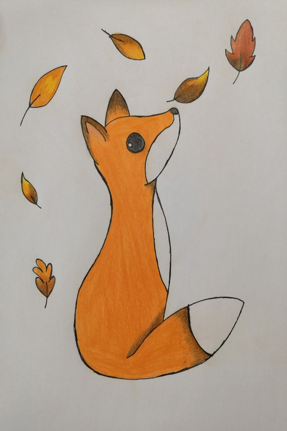 fox drawing  Fall drawings, Cute fox drawing, Fox painting