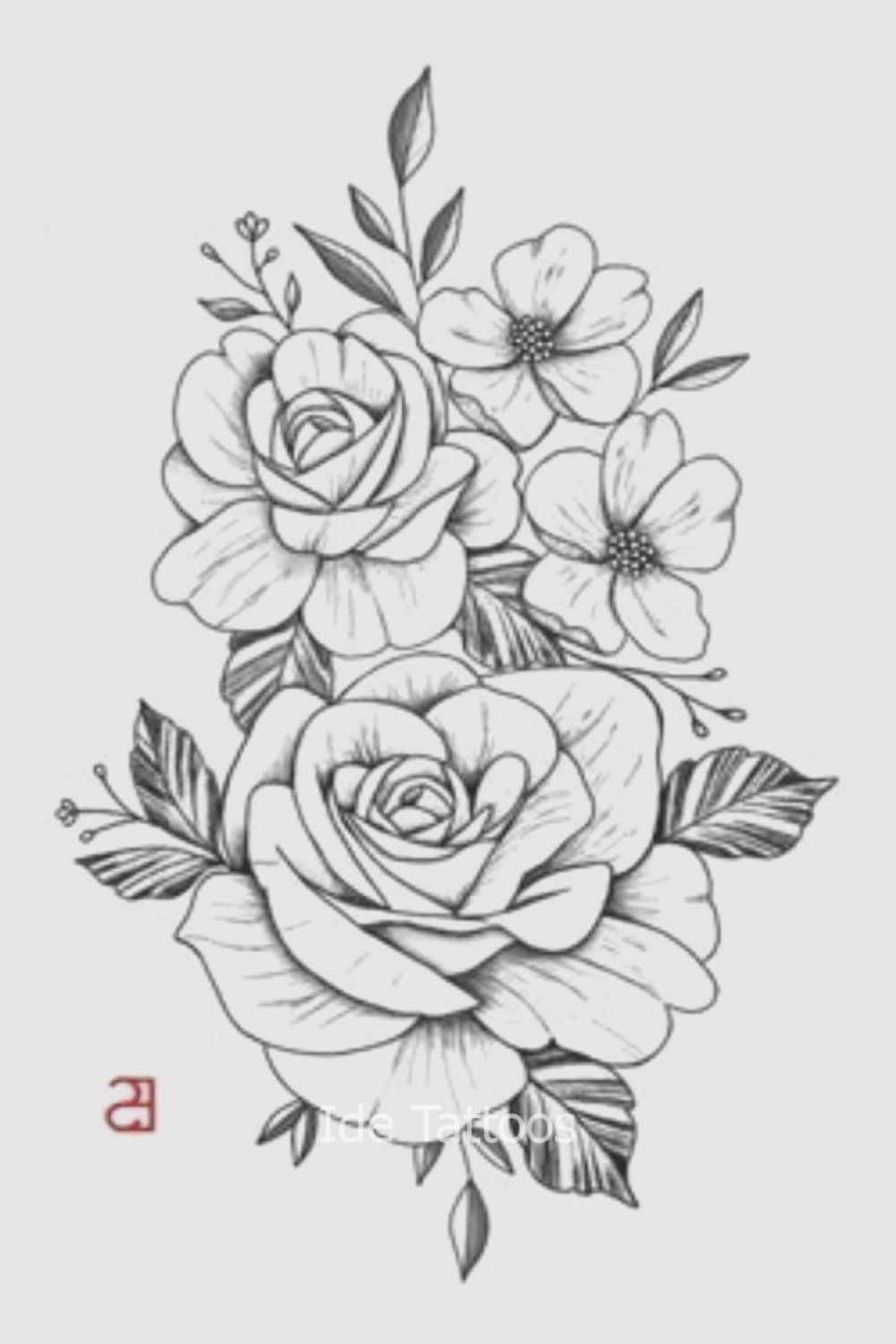 Freehand drawing of rose #tattoos  Rose drawing tattoo, Flower